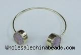 CGB732 15mm coin druzy agate gemstone bangles wholesale