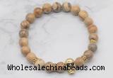 CGB7357 8mm picture jasper bracelet with skull for men or women