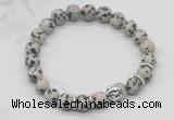 CGB7368 8mm dalmatian jasper bracelet with buddha for men or women