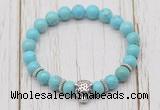 CGB7392 8mm blue howlite bracelet with tiger head for men or women