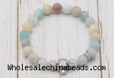 CGB7393 8mm amazonite bracelet with tiger head for men or women