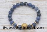 CGB7416 8mm sodalite bracelet with lion head for men or women