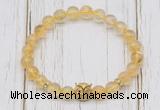 CGB7497 8mm citrine bracelet with owl head for men or women