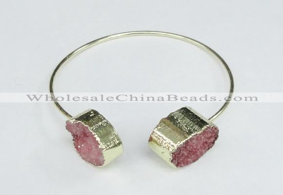 CGB755 13*18mm - 15*20mm oval druzy agate gemstone bangles