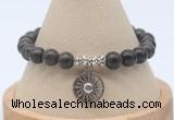 CGB7760 8mm coffee jasper bead with luckly charm bracelets