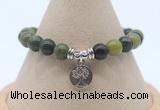 CGB7780 8mm Canadian jade bead with luckly charm bracelets