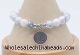 CGB7790 8mm white howlite bead with luckly charm bracelets