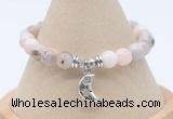 CGB7812 8mm natural pink opal bead with luckly charm bracelets