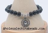 CGB7846 8mm black onyx bead with luckly charm bracelets