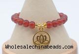 CGB7847 8mm red agate bead with luckly charm bracelets