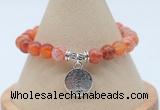 CGB7850 8mm fire agate bead with luckly charm bracelets