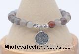 CGB7859 8mm Botswana agate bead with luckly charm bracelets