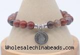 CGB7864 8mm Portuguese agate bead with luckly charm bracelets