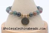 CGB7865 8mm Indian agate bead with luckly charm bracelets