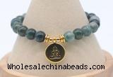 CGB7866 8mm moss agate bead with luckly charm bracelets