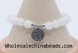 CGB7871 8mm white jade bead with luckly charm bracelets