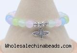 CGB7873 8mm colorful candy jade bead with luckly charm bracelets