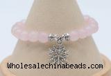 CGB7886 8mm rose quartz bead with luckly charm bracelets