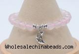 CGB7887 8mm rose quartz bead with luckly charm bracelets