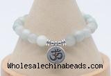 CGB7900 8mm aquamarine bead with luckly charm bracelets wholesale