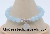 CGB7901 8mm aquamarine gemstone bead with luckly charm bracelets