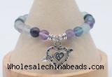 CGB7903 8mm fluorite bead with luckly charm bracelets wholesale