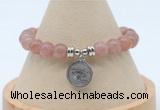 CGB7906 8mm strawberry quartz bead with luckly charm bracelets