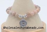 CGB7907 8mm sunstone bead with luckly charm bracelets wholesale