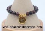 CGB7919 8mm red tiger eye bead with luckly charm bracelets