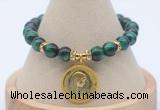 CGB7925 8mm green tiger eye bead with luckly charm bracelets