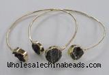 CGB797 12mm - 14mm coin druzy agate gemstone bangles wholesale