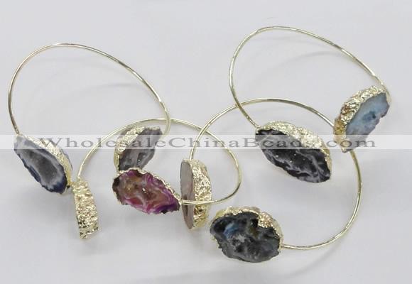 CGB801 13*18mm - 20*25mm freeform druzy agate gemstone bangles