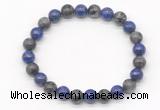 CGB8034 8mm lapis lazuli & black labradorite beaded stretchy bracelets