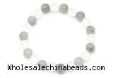 CGB8087 8mm matte white crystal & labradorite beaded stretchy bracelets