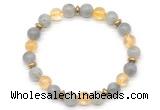 CGB8110 8mm labradorite, citrine & hematite power beads bracelet