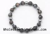 CGB8115 8mm grey opal & hematite power beads bracelet