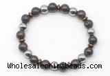 CGB8117 8mm bronzite & hematite power beads bracelet