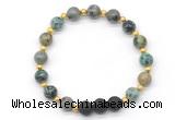 CGB8178 8mm African turquoise & black lava beaded stretchy bracelets