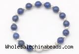 CGB8198 8mm lapis lazuli & white lava beaded stretchy bracelets