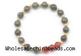 CGB8239 8mm dragon blood jasper & red agate beaded stretchy bracelets