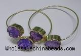 CGB829 13*18mm - 15*20mm oval druzy agate gemstone bangles