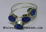 CGB830 13*18mm - 15*20mm oval druzy agate gemstone bangles