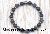 CGB8326 8mm matte sodalite, black onyx & hematite energy bracelet