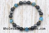 CGB8386 8mm apatite, black onyx & hematite energy bracelet