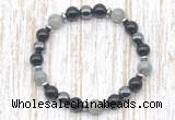 CGB8391 8mm labradorite, black onyx & hematite energy bracelet