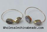 CGB840 15*20mm - 18*25mm freeform druzy agate gemstone bangles