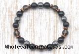 CGB8401 8mm smoky quartz, black onyx & hematite energy bracelet