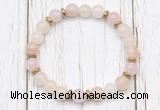 CGB8455 8mm pink aventurine, rose quartz & hematite power beads bracelet