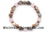 CGB8496 8mm rose quartz, zebra jasper & hematite energy bracelet