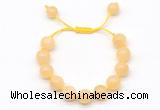 CGB8553 12mm round honey jade adjustable macrame bracelets